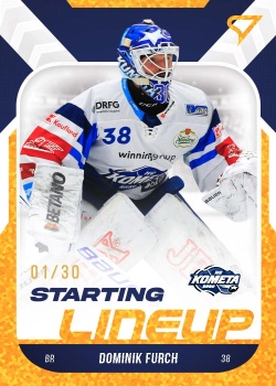 Dominik Furch Kometa Brno Tipsport ELH 2022/23 SportZoo 2. serie Starting LINEUP 3rd PERIOD /30 #SL-61